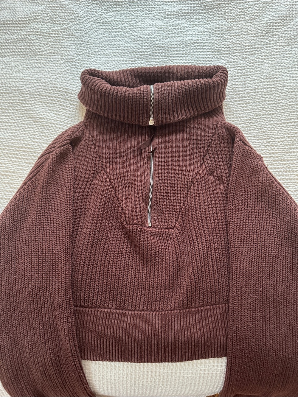 Valley chocolate brown quarter zip sweater